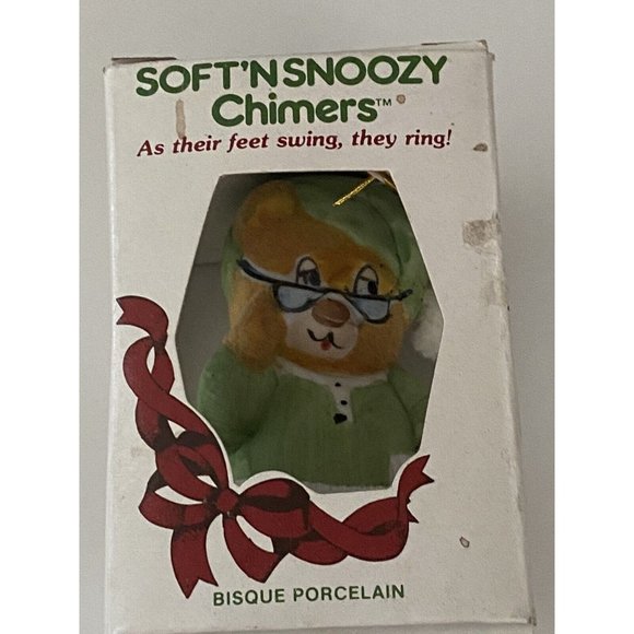 Jasco Vintage Porcelain Bisque Soft N Snoozy Chimer Ornament Hanging Vintage NIB - Picture 1 of 16
